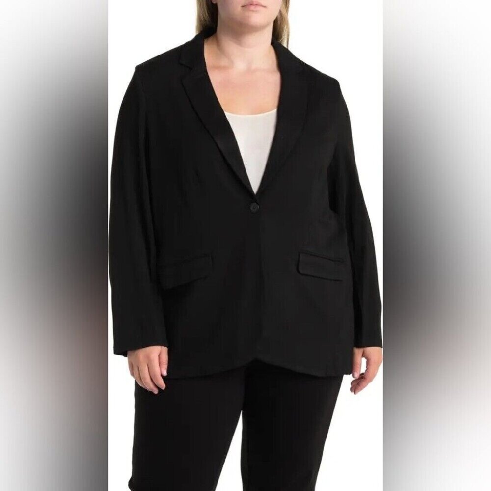 NWT T Tahari Women Black Knit Blazer Plus Size 1X/TG